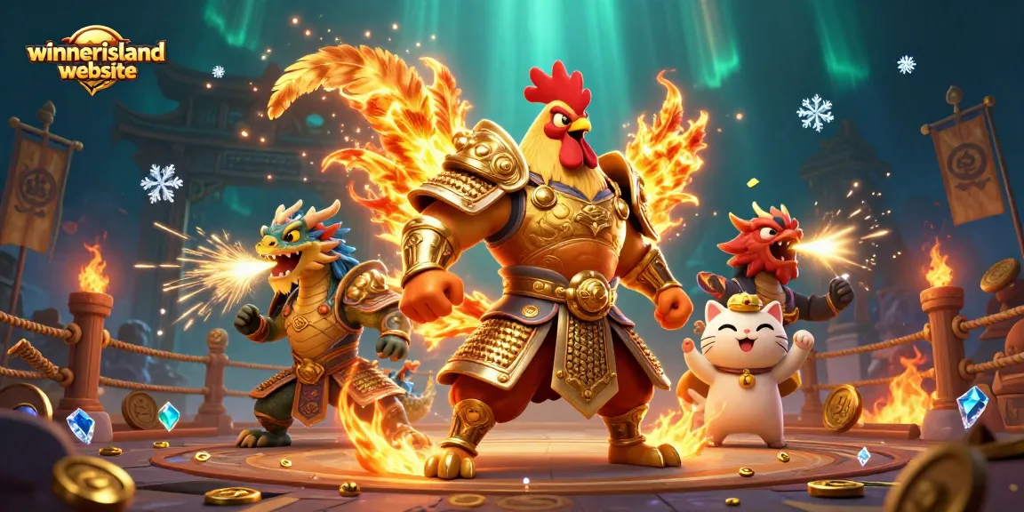 Experience thrilling gameplay at winnerisland website with powerful characters in a vibrant casino scene.